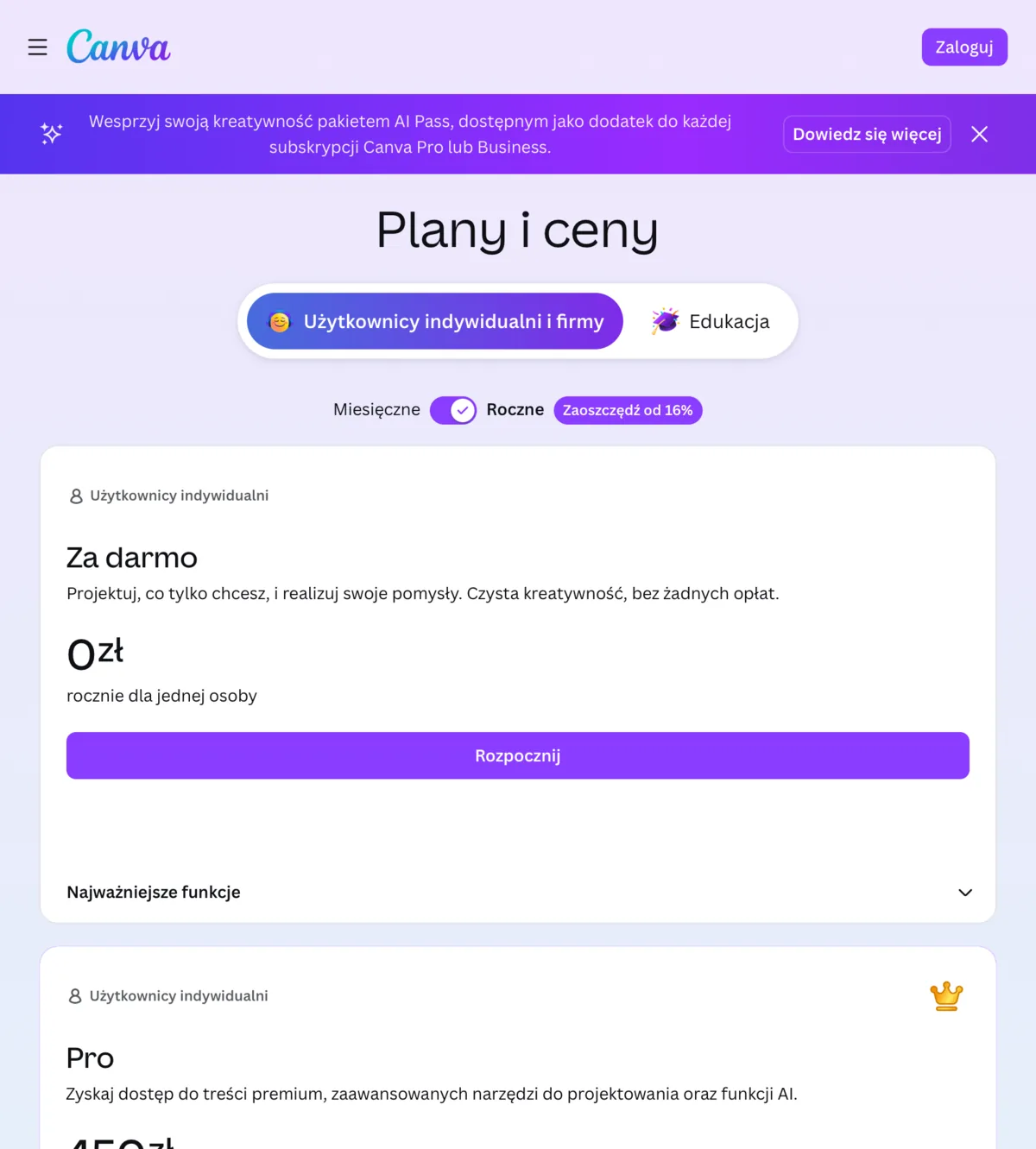 Canva homepage - visual suite for everyone