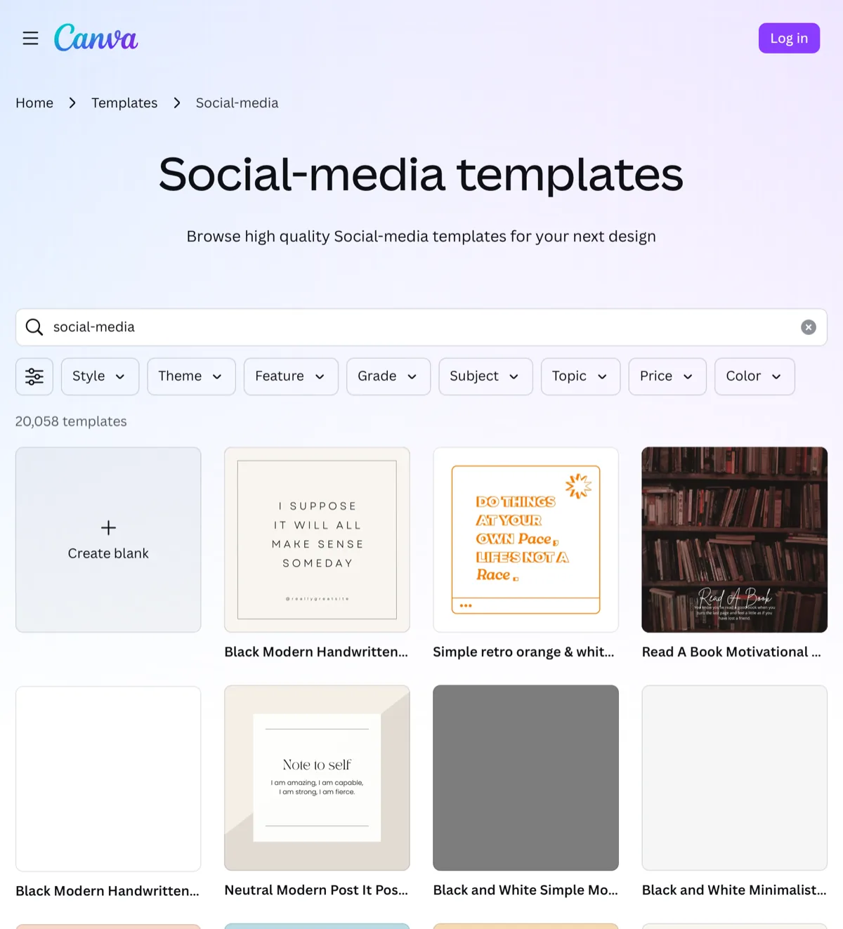 Canva templates - ready-made graphic designs