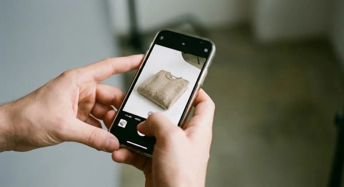 Kleidung mit Smartphone fotografieren für Online-Verkauf
