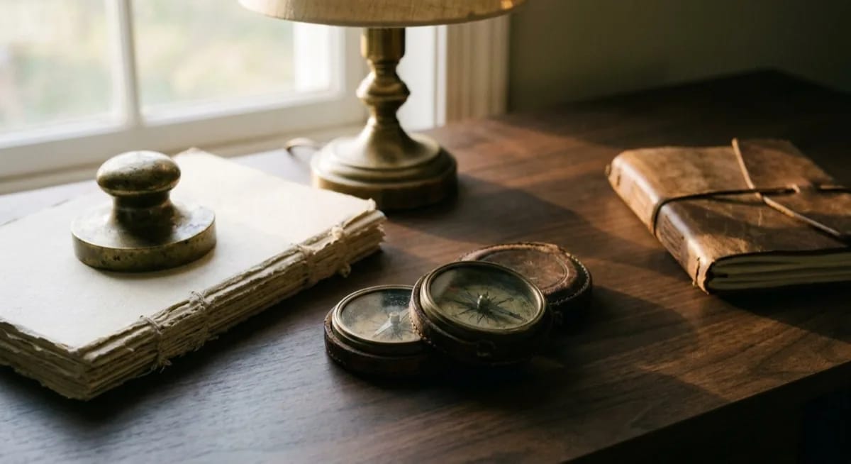 Canva Übernahme Affinity - zwei Vintage-Kompasse als Symbol für die Fusion der Rastergrafik-Anbieter