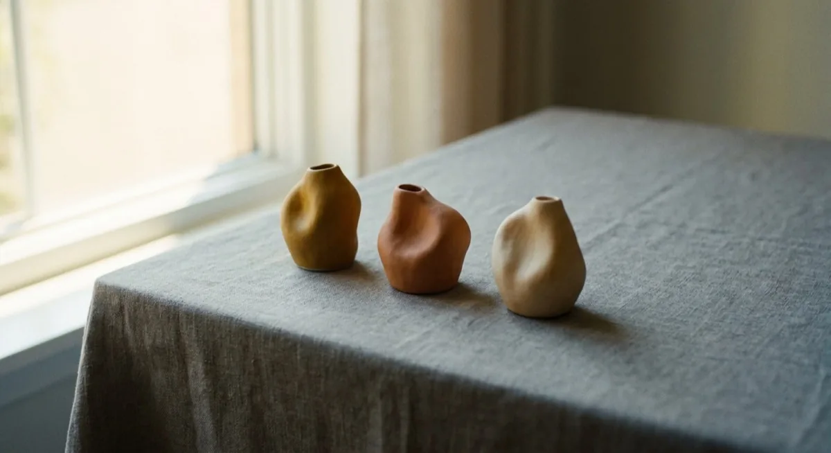 DXOMARK smartphone comparison 2026 - three ceramic objects in different colours on neutral background