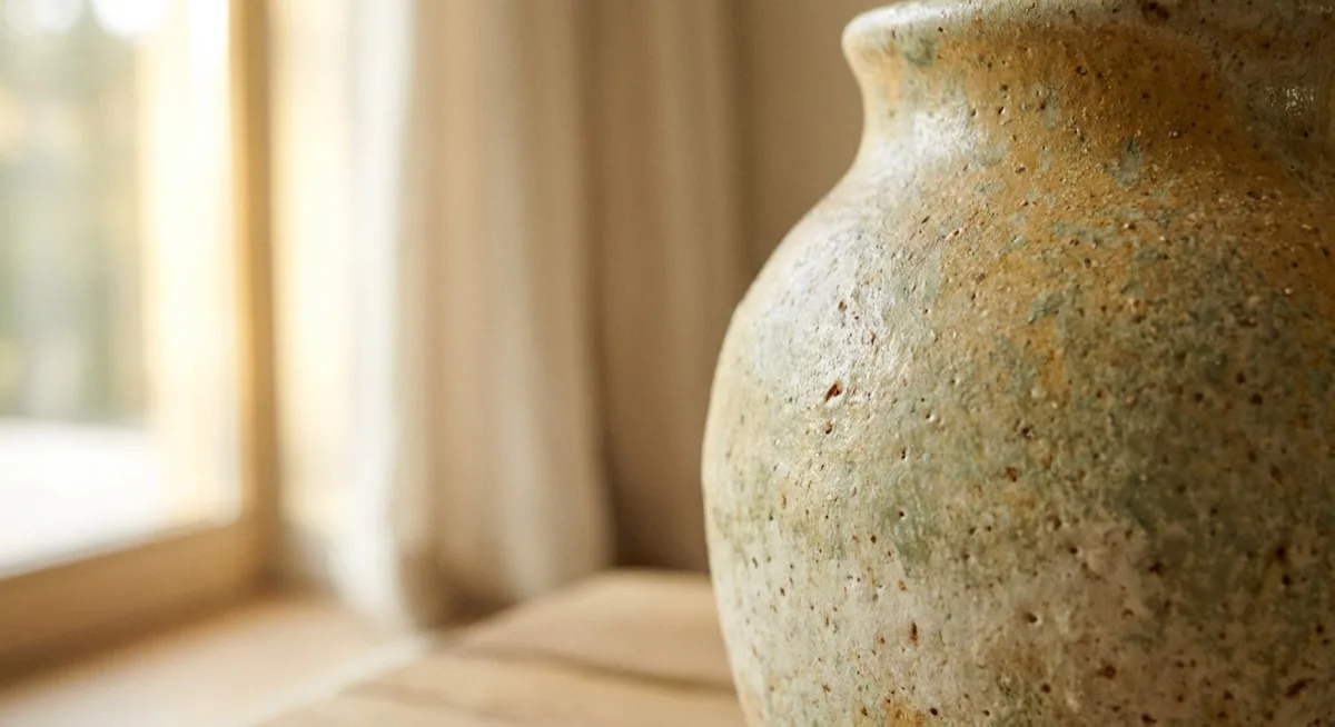 Minimum focus distance, macro close-up of a ceramic detail