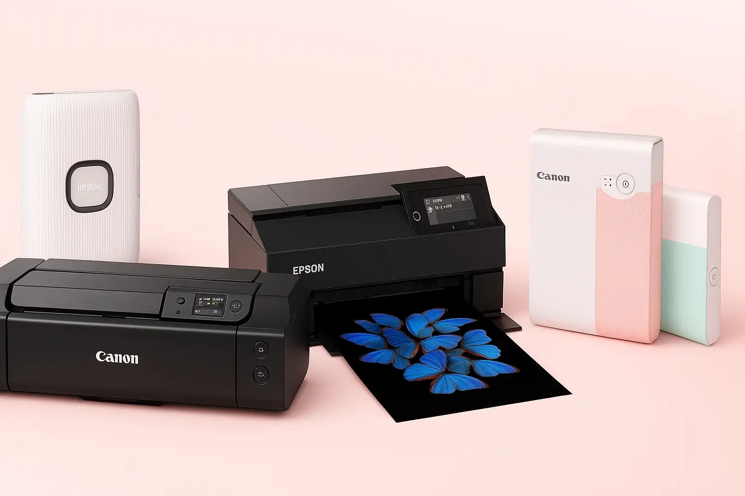 Fotodrucker mit fertigen Abzügen