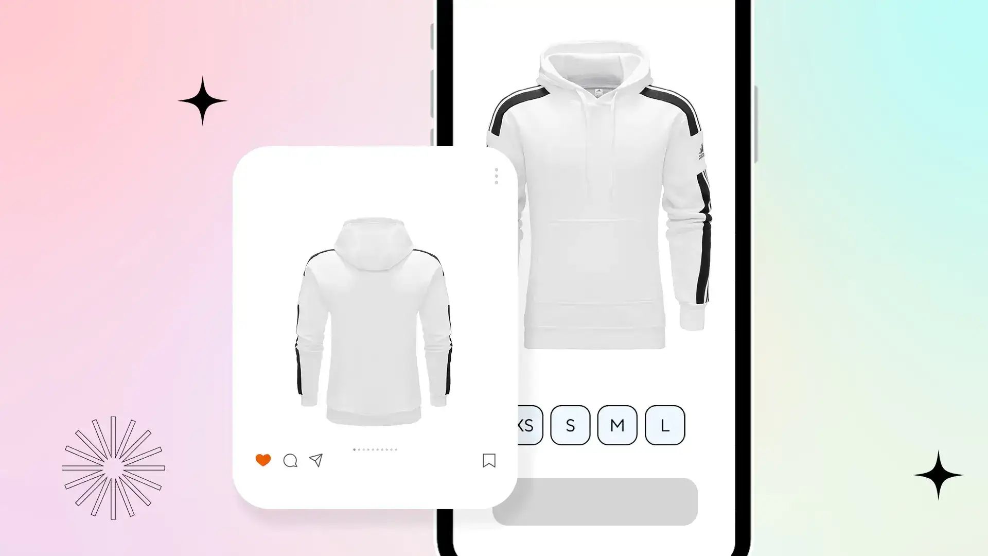 Photos of white products on a white background