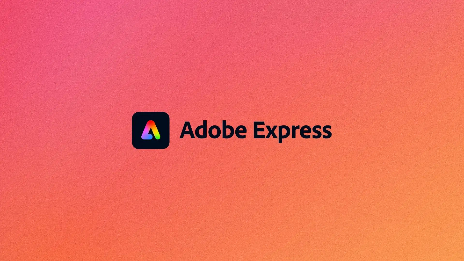 Adobe Express logo on a pink and orange gradient