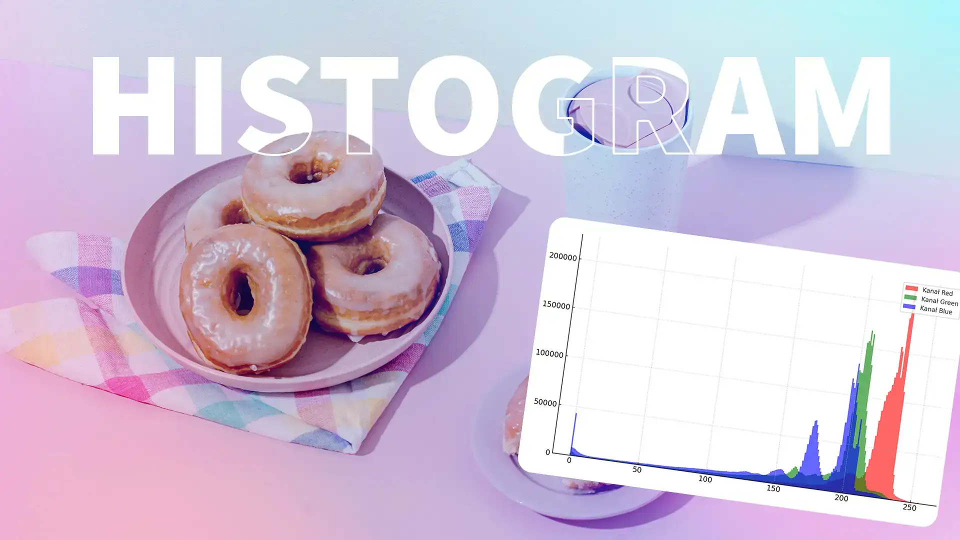 Histogram of a photograph showing its tonal distribution