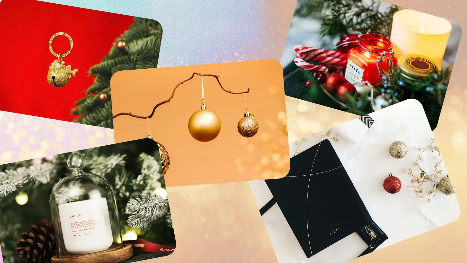Festive product photograph with Christmas decorations