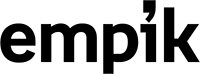 Czarne logo Empik na białym tle - fotografia produktowa dla marki