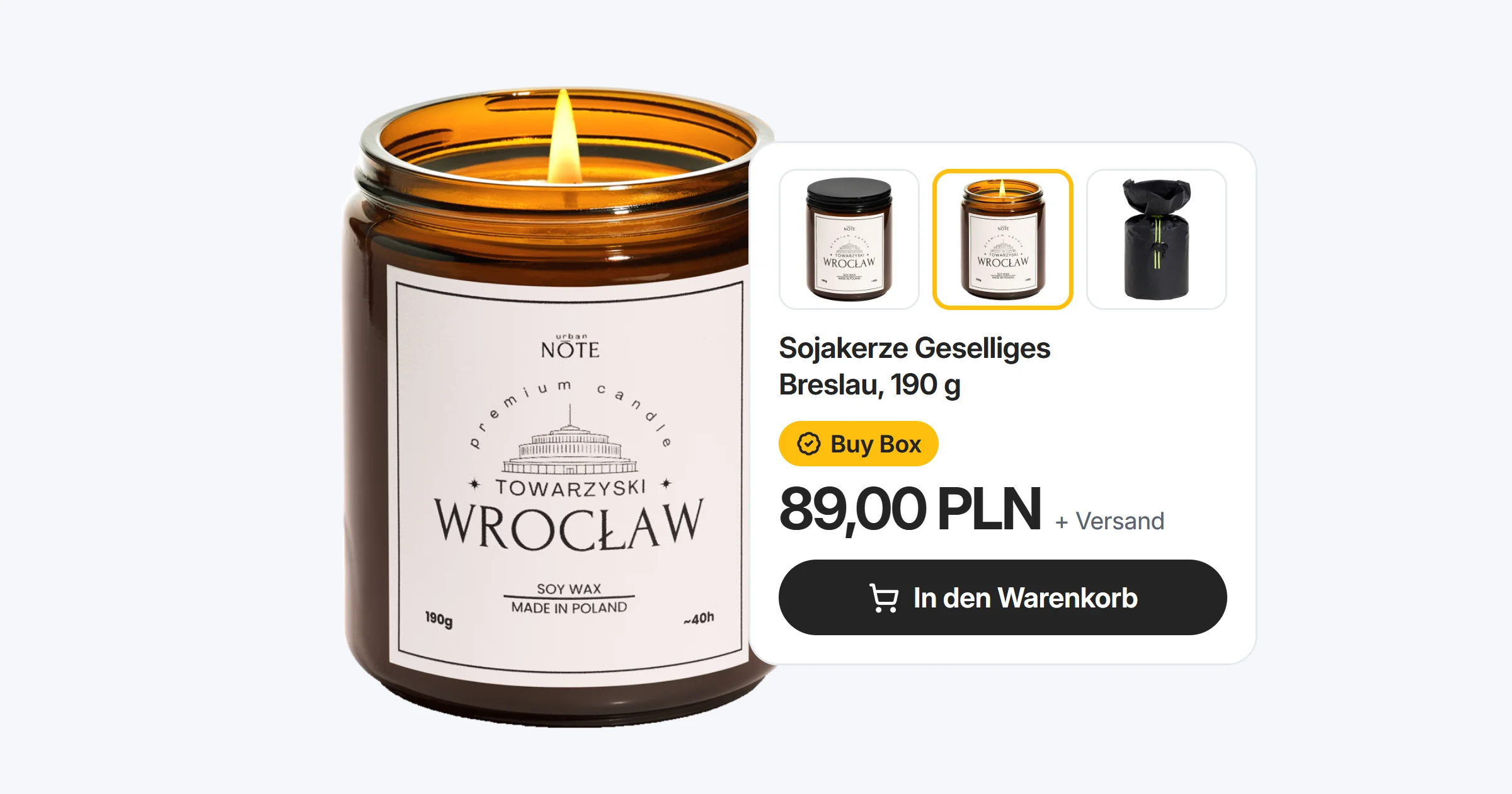 Sojawachskerze Towarzyski Wrocław und Angebotskarte mit Buy Box - Kaufland Marketplace Ratgeber 2026