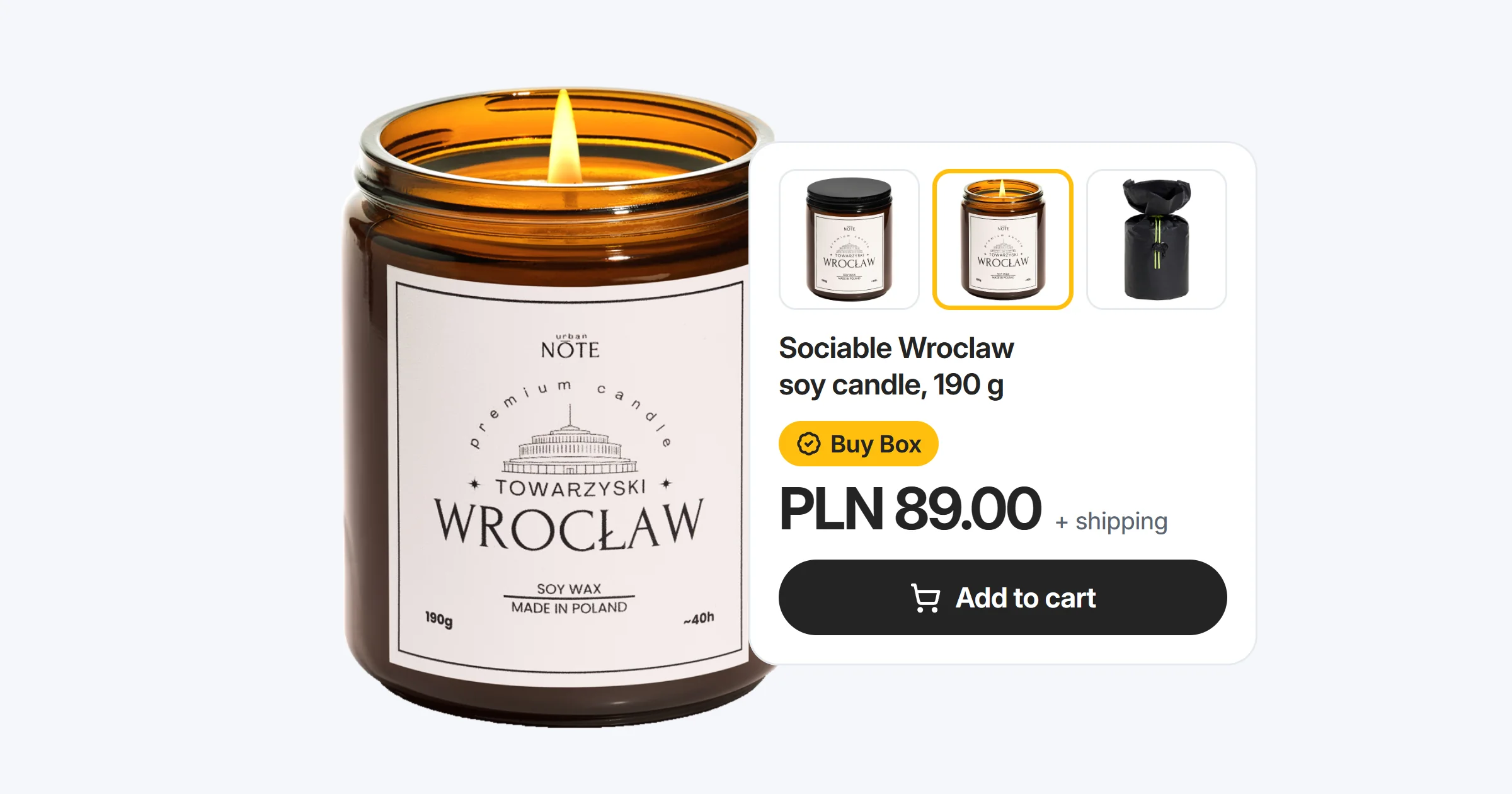 Sociable Wroclaw soy candle and offer card with Buy Box - Kaufland Marketplace guide 2026