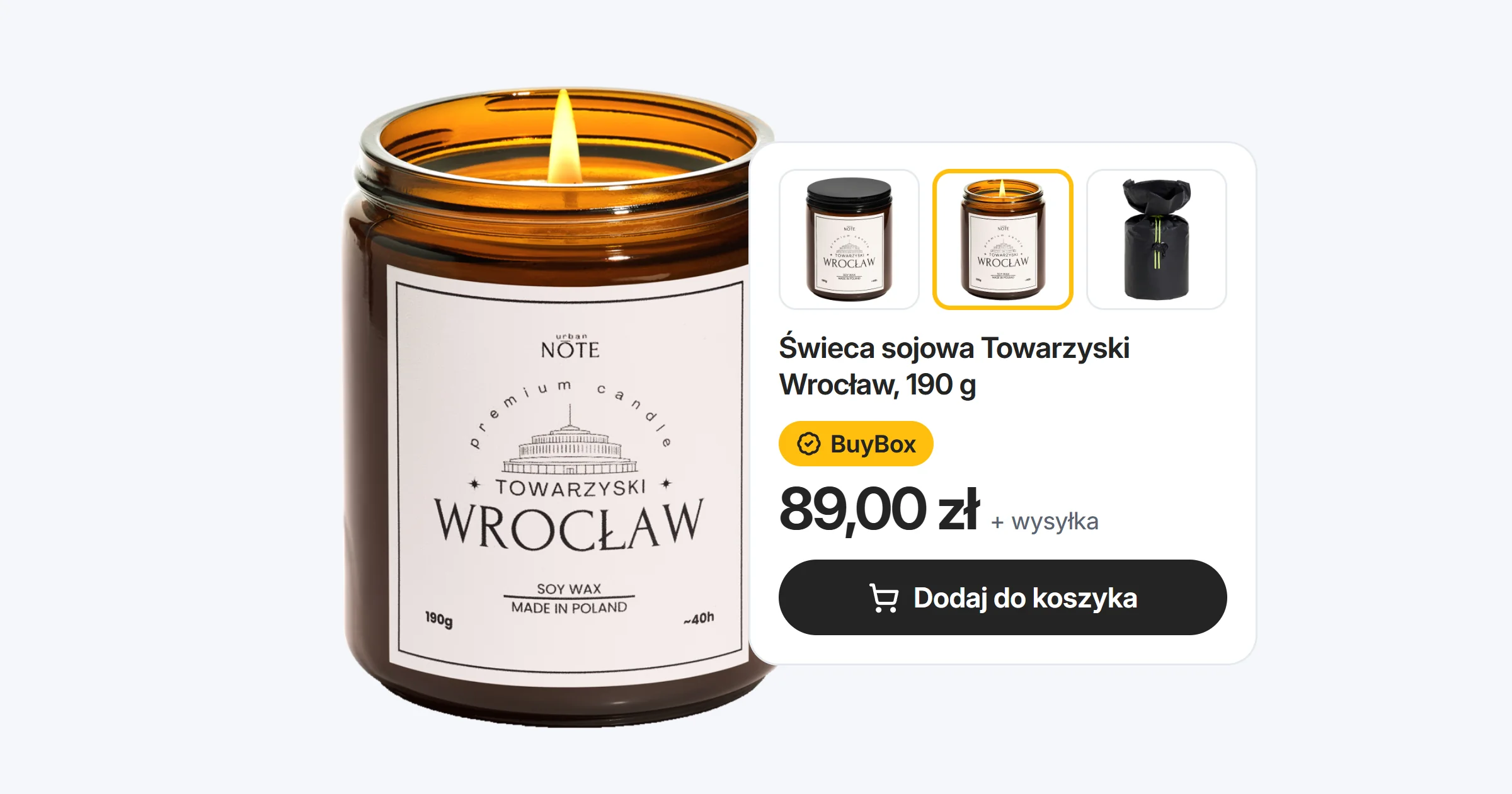 Świeca sojowa Towarzyski Wrocław i karta oferty z BuyBox - Kaufland Marketplace poradnik 2026