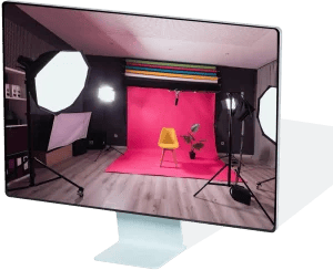 Photo shoot in the studio with controlled lighting