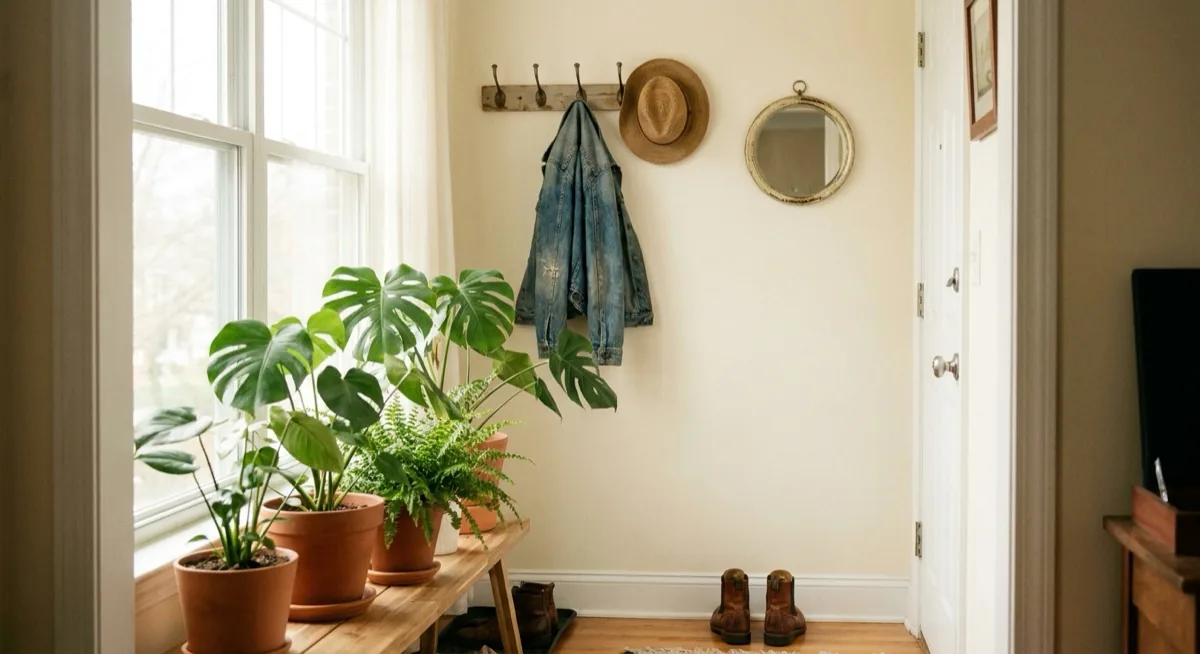 Home Staging UK 2026: Sell Your Property Faster (Complete Guide), Zdjęcie 13 Home staging hallway - warm entrance with plants and a mirror