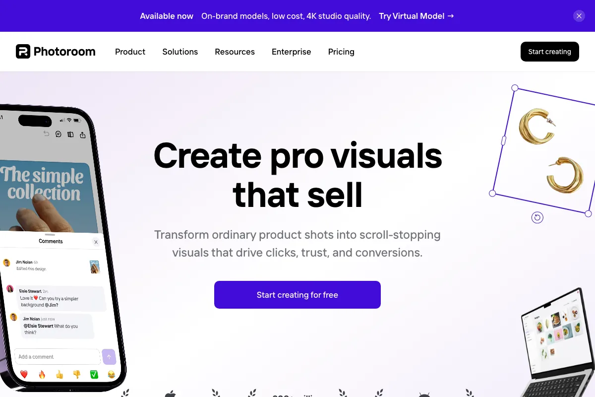 Photoroom Virtual Model - wirtualne modelki AI do zdjęć produktowych