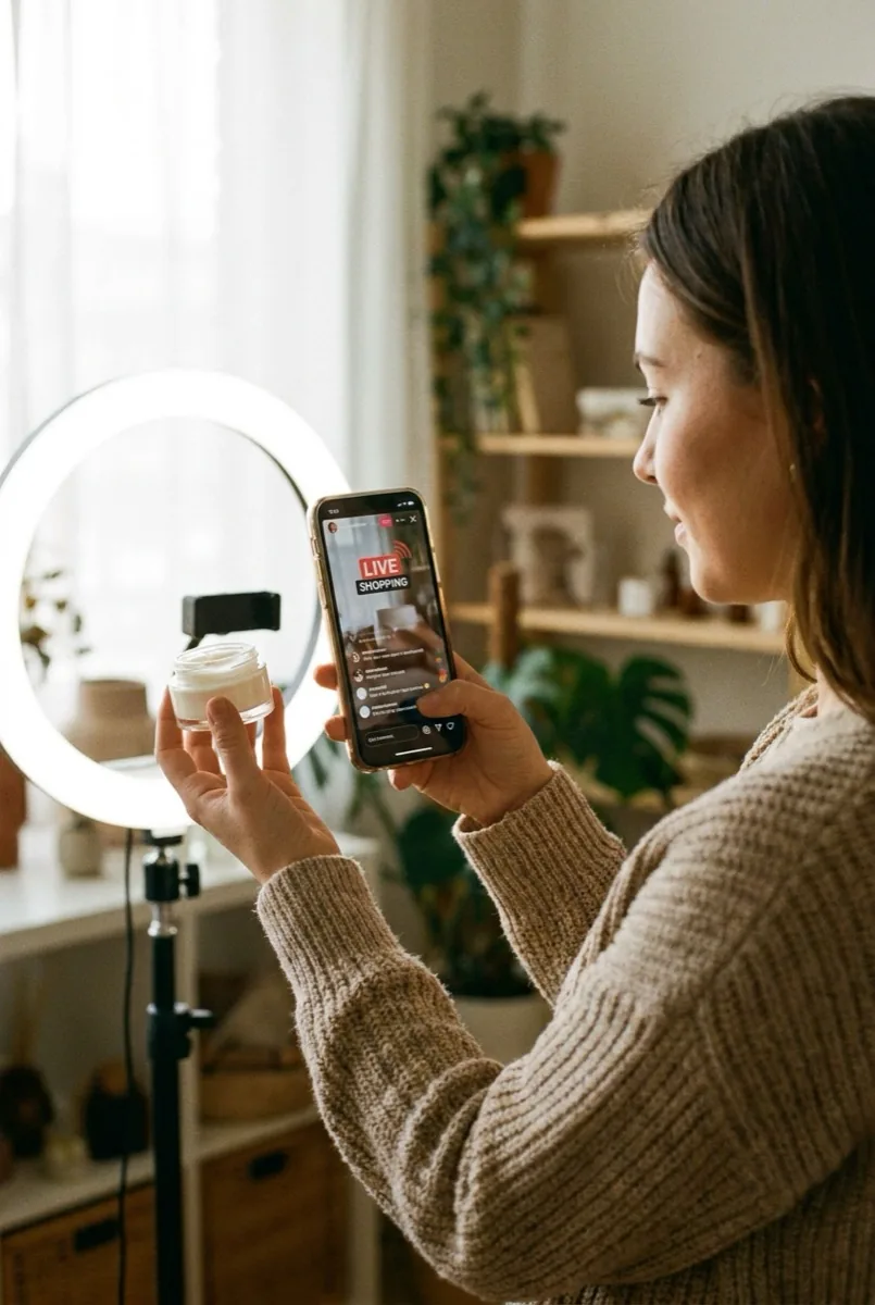 TikTok Live Shopping transmisja sprzedażowa kosmetyki