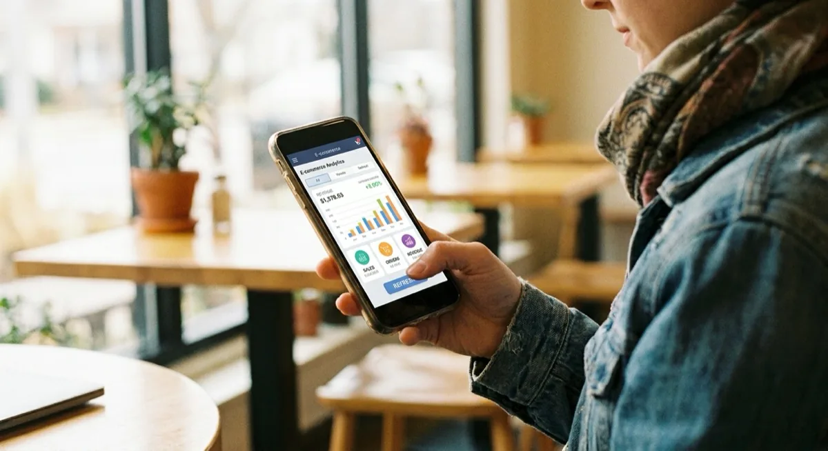 TikTok Shop analityka sprzedaży dashboard smartfon