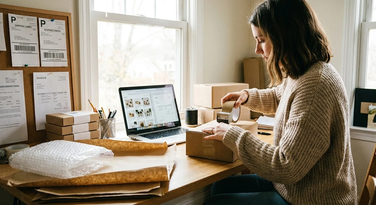 Konwerter JPG na PDF - za darmo, online, bez rejestracji, Zdjęcie 4 E-commerce workflow - sprzedawca z fakturami PDF