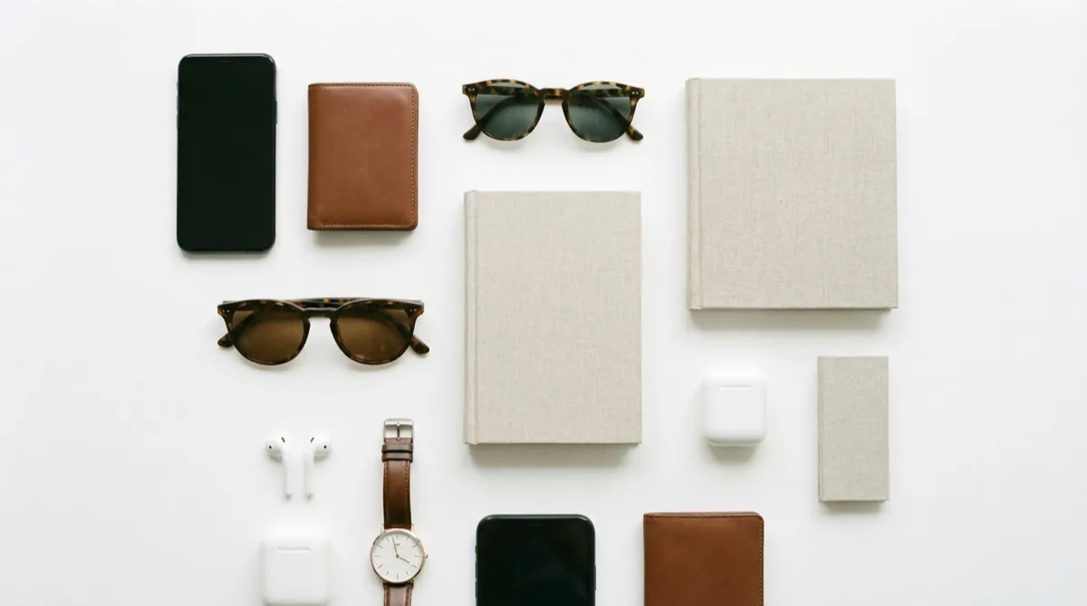 Zdjęcia na OLX - flat lay przedmiotów do sprzedaży