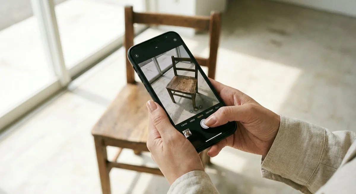 Zdjęcia na OLX - fotografowanie mebla telefonem