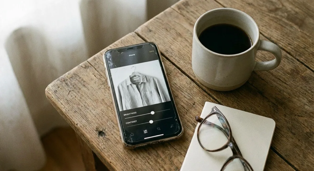 Zdjęcia na Vinted - edycja zdjęcia w aplikacji Snapseed na telefonie