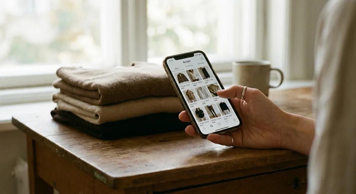 Zdjęcia na Vinted - feed ogłoszeń na telefonie z miniaturkami ubrań