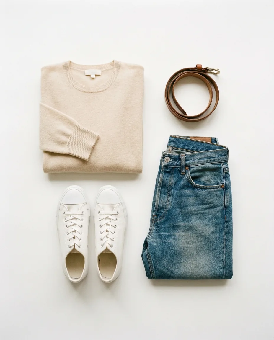 Zdjęcia na Vinted - flat lay ubrań na białym tle
