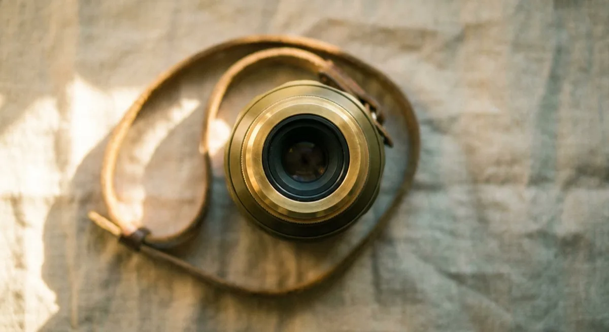 Macro lens for product photography - close-up on a linen surface, professional photo