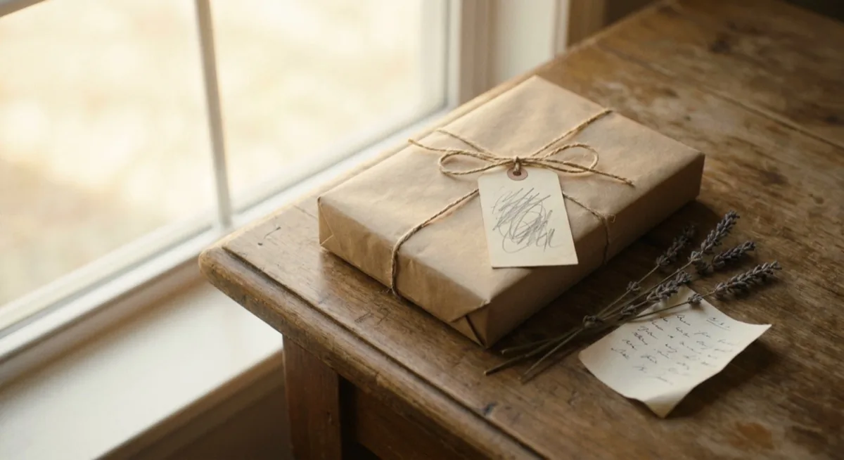 Vinted UK parcel packaging - kraft paper, natural twine, professional presentation