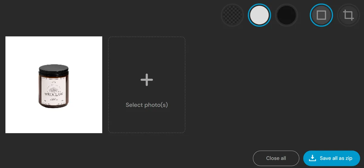 Make background white in Pixlr: choice of a transparent, white or black background after the cut-out